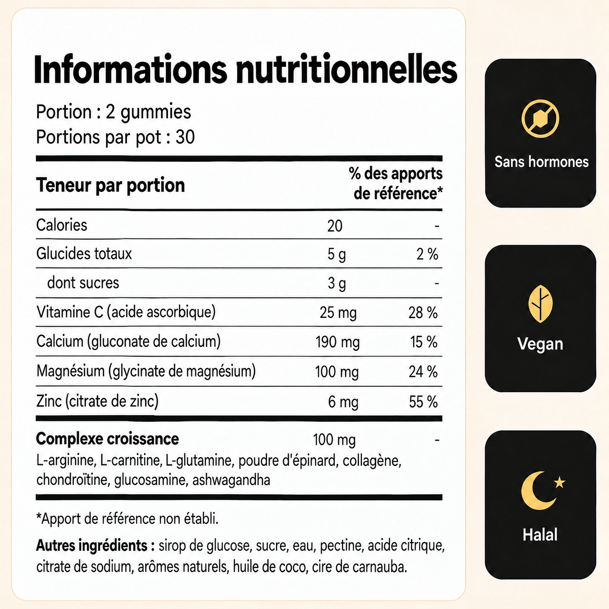 Informations nutritionnelles